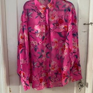 Fashion to Figure Vibrant Pink Floral Blouse